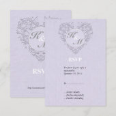 Lavender HeartyChic RSVP Kaartje (Voorkant / Achterkant)