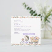 Lavender Hedgehog Baby shower Fotouitnodiging Kaart (Staand voorkant)