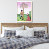 Lavender, Hellebore & relatief van komkommer Canvas Afdruk (Insitu (Slaapkamer))