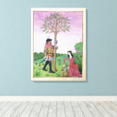 Lavender, Hellebore & relatief van komkommer Canvas Afdruk (Insitu (Houten vloer))