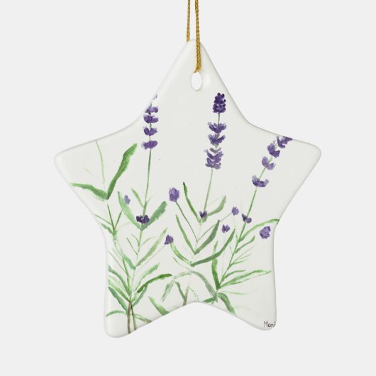 Lavender herb botanische waterverf paars groen keramisch ornament (Rechts)