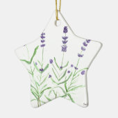 Lavender herb botanische waterverf paars groen keramisch ornament (Links)