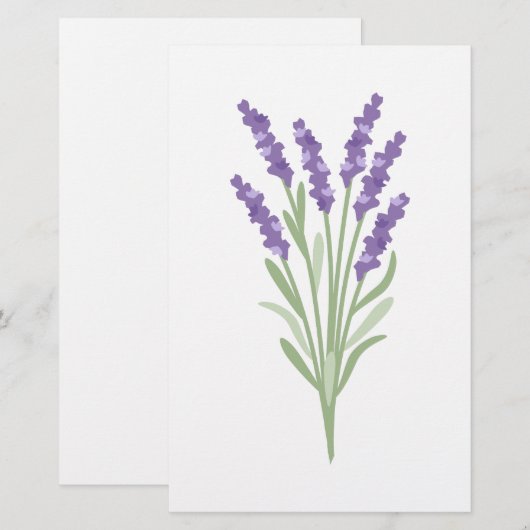 Lavender Herb Briefpapier (Voorkant / Achterkant)
