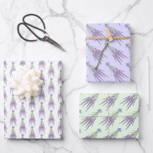 Lavender Herb Flower Bundle Patronen Inpakpapier Vel (Voorkant)