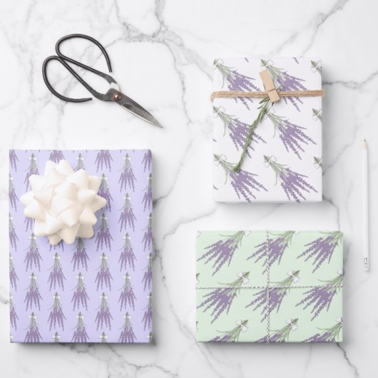 Lavender Herb Flower Bundle Patronen Inpakpapier Vel (Voorkant)