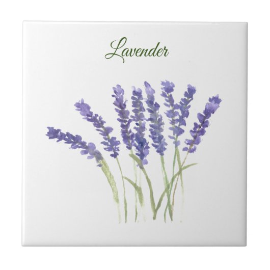 Lavender Herb Greenery Kitchen Green Paars Cerami Tegeltje (Voorkant)