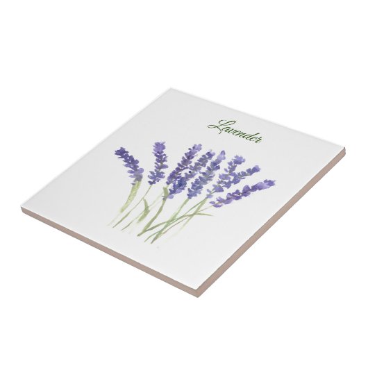 Lavender Herb Greenery Kitchen Green Paars Cerami Tegeltje (Zijkant)