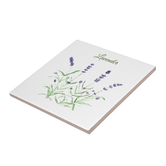 Lavender Herb Greenery Kitchen Green Paars Tegeltje (Zijkant)