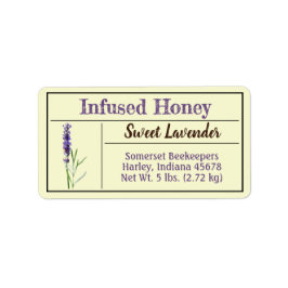 Lavender Herb Infused Honey Jar Etiket