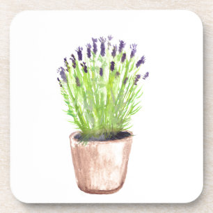 Lavender herb pot plant rustige paarse florale bier onderzetter