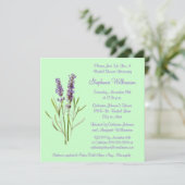 Lavender Herb Sprig over Groen Vrijgezellenfeest Kaart (Staand voorkant)