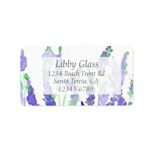 Lavender Herb Waterverf Flowers Return Address Etiket (Voorkant)