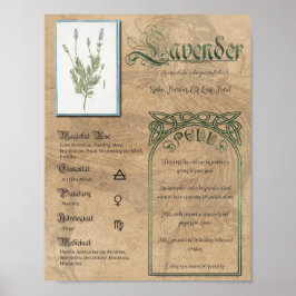 Lavender Herbal Book of Shadows Pagan Wiccan Poster