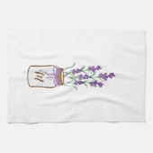 Lavender Herbs in een Mason Jar Monogram Theedoek (Horizontaal)