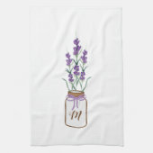 Lavender Herbs in een Mason Jar Monogram Theedoek (Verticaal)
