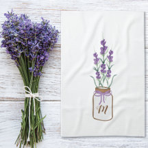 Lavender Herbs in een Mason Jar Monogram