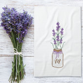 Lavender Herbs in een Mason Jar Monogram Theedoek