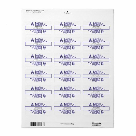 Lavender Herbs Violet Botanical Greenery Etiket (Full Sheet)