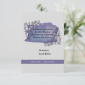 Lavender Herdenking Bereavement Dank je Bedankkaart (Staand voorkant)