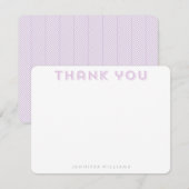 Lavender Herringbone Pattern Hartelijk dank Kaart (Voorkant / Achterkant)