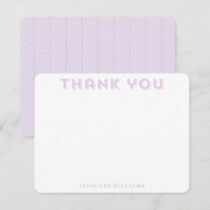Lavender Herringbone Pattern Hartelijk dank Kaart