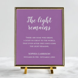 Lavender het licht blijft de Quote Memorial Servic Poster