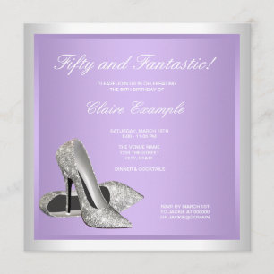 Lavender High Heels Womans 50th Birthday Kaart