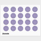 Lavender His Favorite Modern Wedding Treat Bag Ronde Sticker (Vel)