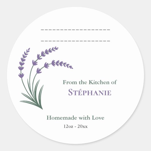 Lavender Homemade with Love Label Sticker (Voorkant)