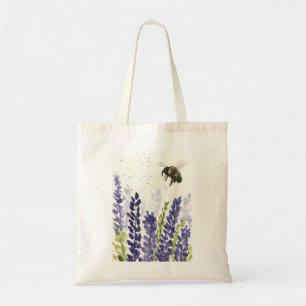 Lavender hommel waterverf insect Flowers kruiden Tote Bag