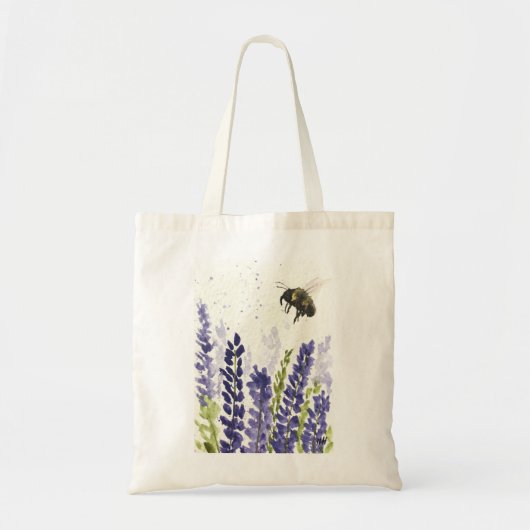 Lavender hommel waterverf insect Flowers kruiden Tote Bag (Voorkant)