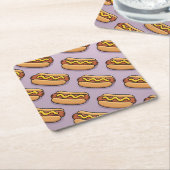 Lavender Hot Dogs Coaster Set Kartonnen Onderzetters (Schuin)