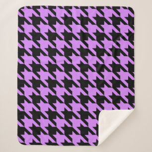 lavender houndstooth sherpa deken