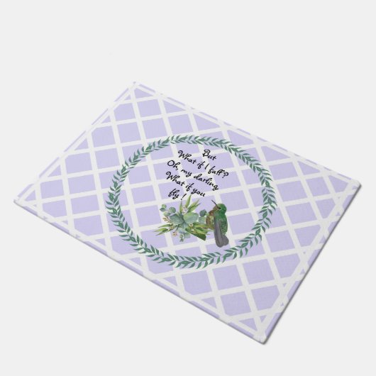Lavender Hummingbird lekt doormat Deurmat (Schuin)