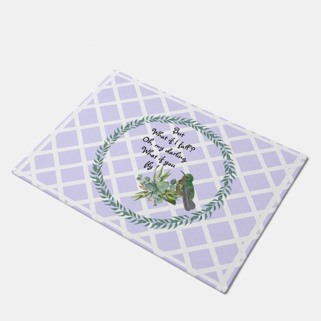 Lavender Hummingbird lekt doormat Deurmat (Schuin)
