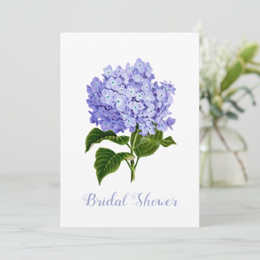 Lavender Hydrangea Bridal Shower Kaart (Staand voorkant)