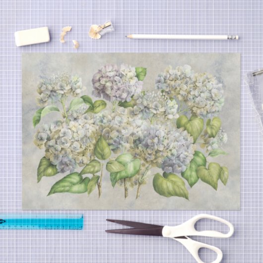 lavender Hydrangea Floral over grijs Tissuepapier (Craft)