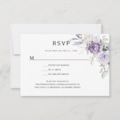 Lavender Hydrangea Floral RSVP Kaartje (Voorkant)