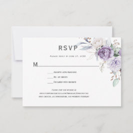 Lavender Hydrangea Floral RSVP Kaartje