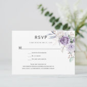 Lavender Hydrangea Floral RSVP Kaartje (Staand voorkant)