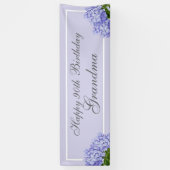 Lavender Hydrangea Happy 90th Birthday Grandma Spandoek (Verticaal)