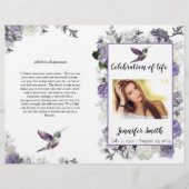 Lavender Hydrangea Hummingbird FuneralFlyer Flyer (Voorkant)