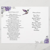Lavender Hydrangea Hummingbird FuneralFlyer Flyer (Achterkant)