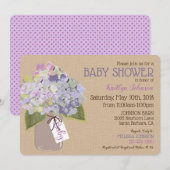 Lavender Hydrangea Mason Jar Rustic Baby shower Kaart (Voorkant / Achterkant)