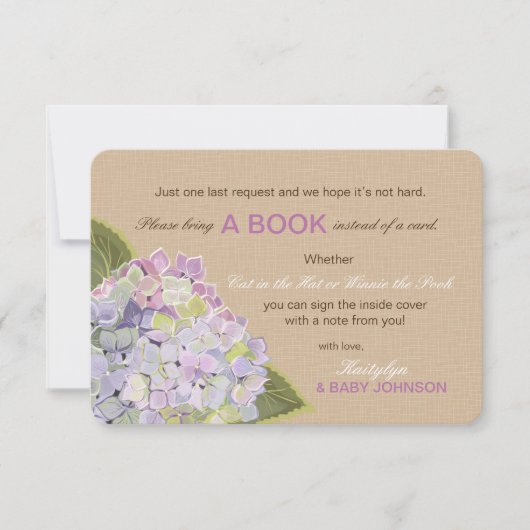 Lavender Hydrangea Rustic Lees de boekenkaart Kaart (Voorkant)