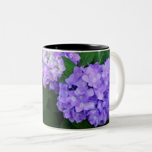Lavender Hydrangea Tweekleurige Koffiemok (Voorkant rechts)