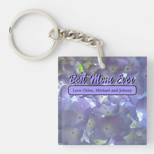 Lavender Hydrangeas beste moeder ooit Sleutelhanger (Voorkant)