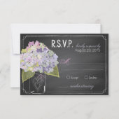 Lavender Hydrangeas Chalkboard RSVP Card (Voorkant)