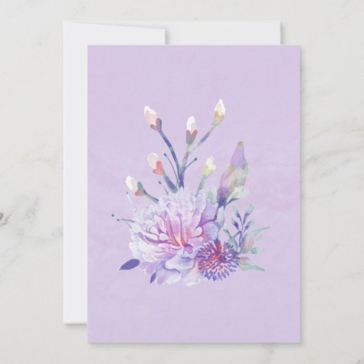 Lavender Hydrangeas Floral Bridesmaids Luncheon Kaart (Achterkant)