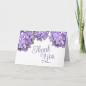 Lavender Hydrangeas Folded Hartelijk dank Kaart (Voorkant)